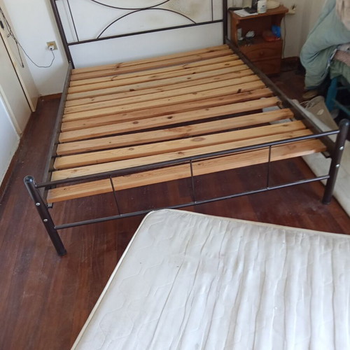 Double metal bed frame like new, without mattress