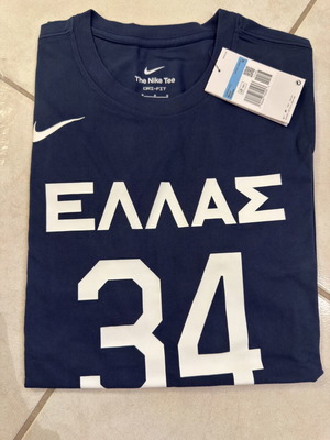 Nike Giannis Antetokounmpo #34 Hellas Jersey Tee καινούργιο γνήσιο, μέγεθος M