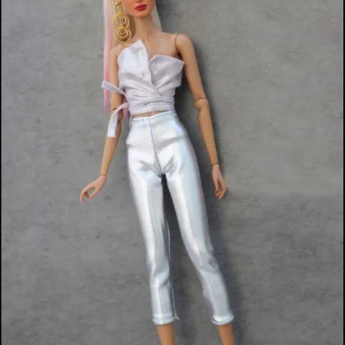 Silver Space doll outfit with pants and top new