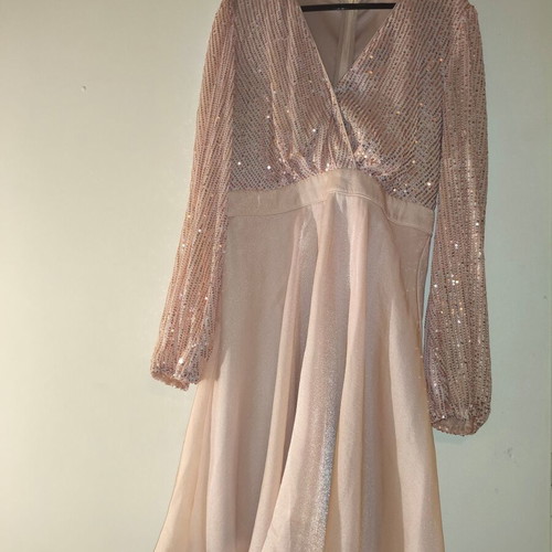 Rose Gold Sequin Dress size Large like new