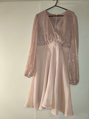 Rose Gold Sequin Dress size Large like new