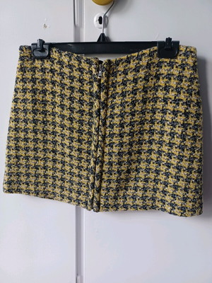 Mini skirt with front zipper Tweed Mango new multicolor size S