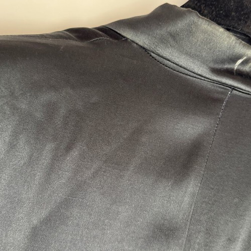 Black satin jacket women's XL used with unique buttons