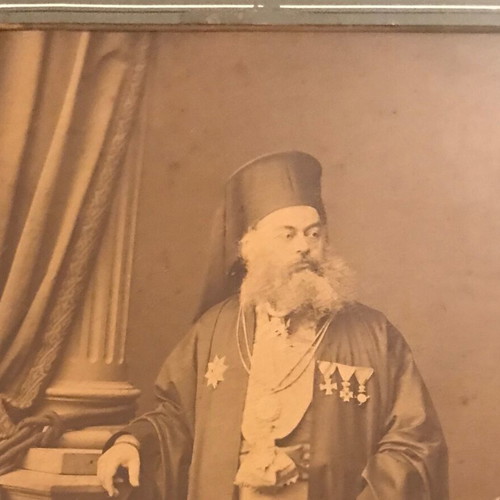 Photographic portrait of Archbishop of Corfu Antonios Chariatis used