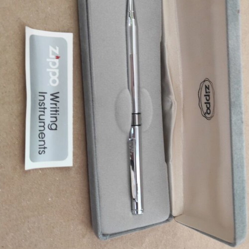 Zippo pen silver color like new with velvet gray case