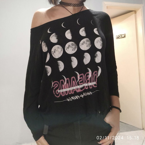 Stradivarius blouse with moon phases like new