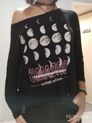 Stradivarius blouse with moon phases like new