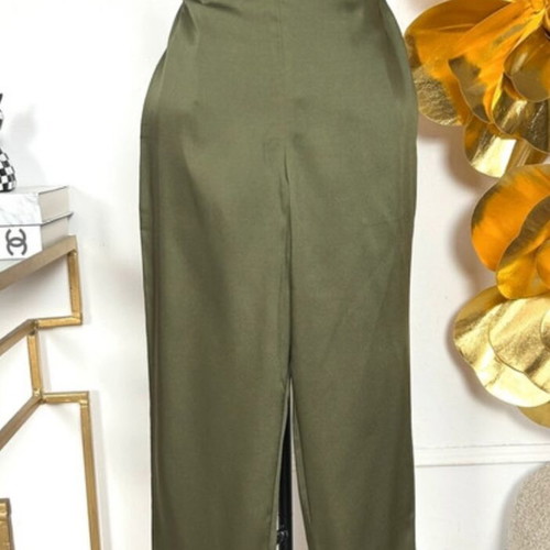 Ted Baker satin pants size XS like new, olive green