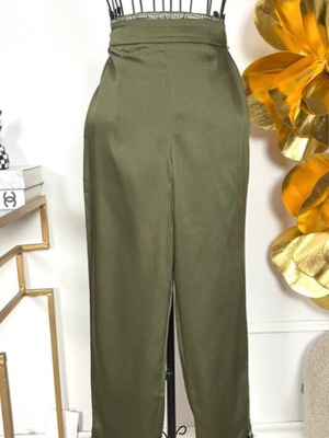 Ted Baker satin pants like new, size XS, olive color
