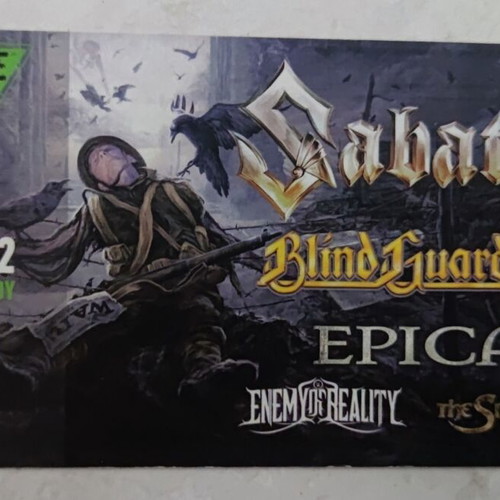 Hard Copy Sabaton Blind Guardian Epica Release Festival Ticket like new