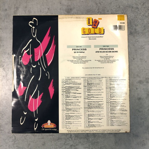 Princess Say I'm Your No.1 After The Love Has Gone 12″ Vinyl Maxi Single used