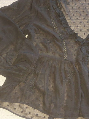 Stradivarius Μαύρο διάφανο τοπ σαν καινούργιο, μέγεθος L