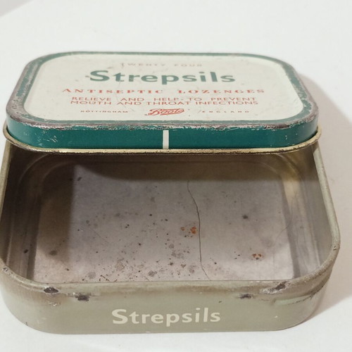 Strepsils and Valda Pastilles small vintage tins used