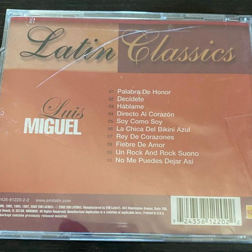 Luis Miguel Latin Classics CD new
