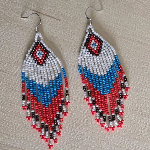 African beaded earrings like new