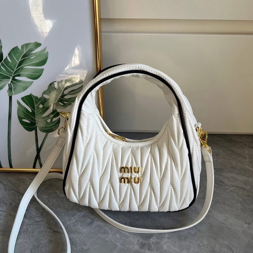Miumiu women's bag with dust bag, new, white, 20x23cm