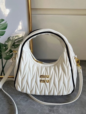 Miumiu women's bag with dust bag, new, white, 20x23cm