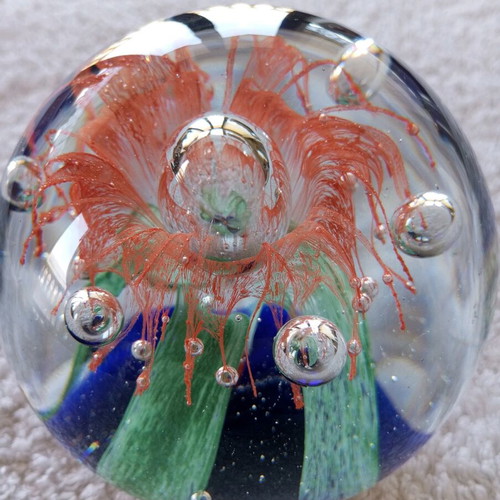 Murano ball new, glass, large 10×10 cm