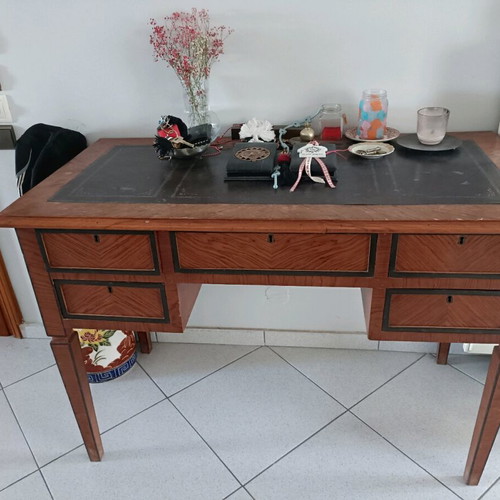 Antique desk used with leather top
