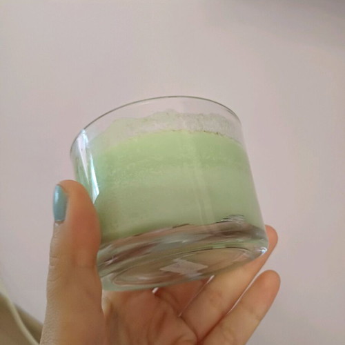 Handmade mosquito repellent candle with basil used
