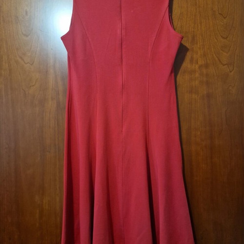 Midi dress red with decorative neckline element, like new, size 4XL