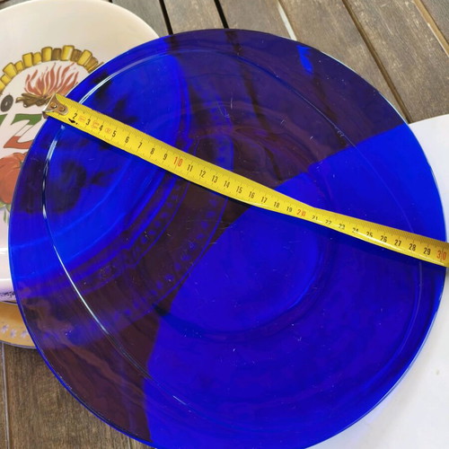 Glass serving platter like new with minor scratches