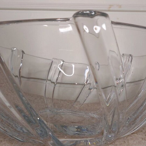 Crystal salad bowl new, heavy, dimensions 28x10x11cm