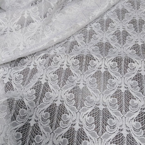 Curtain fabric lace white new, sold by the meter