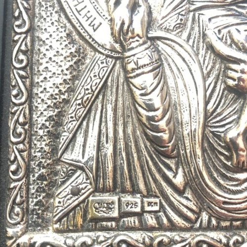 Virgin Mary silver icon 925 like new