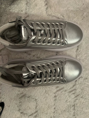 Calvin Klein women's sneakers silver, like new, size 37