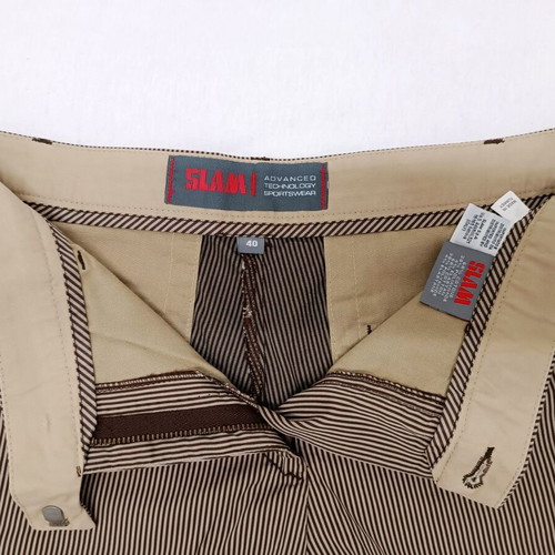 Slam women's shorts new, size S, beige brown striped