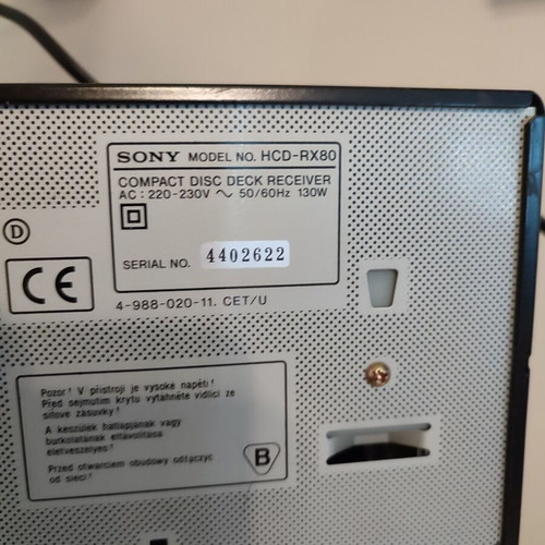 Sony RX80 Hi-Fi σύστημα μεταχειρισμένο, χωρίς τηλεχειριστήριο και ηχεία