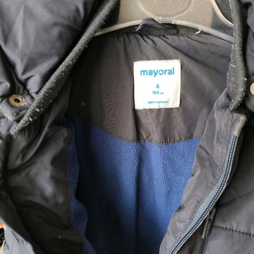 Mayoral jacket for boy 4 years like new, blue with detachable hood