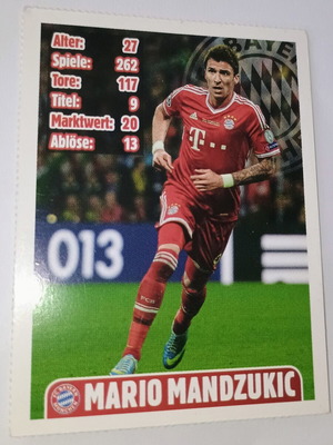 Mario Mandžukić Bayern Munich collectible card used