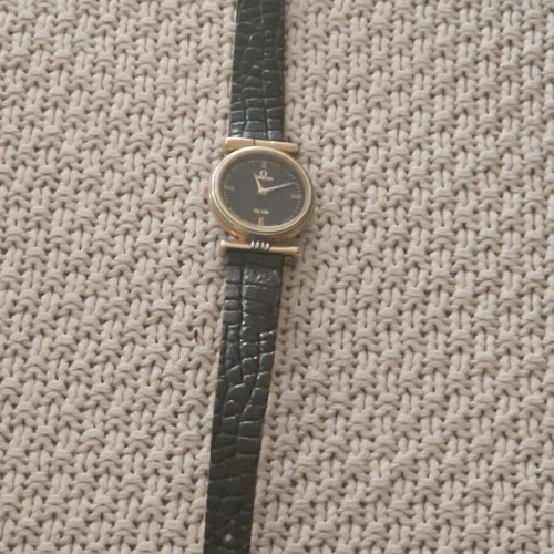 Omega De Ville Quartz women's watch like new, black dial, gold case
