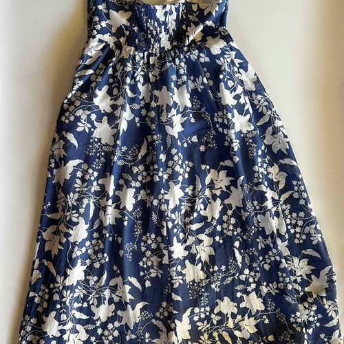 Zara long dress white and blue like new, size M