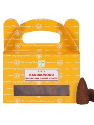 Satya Sandal Wood Backflow Dhoop Cone incense new, box of 24 pcs