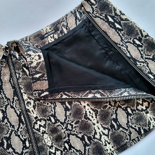Neil Barrett snake print leather a-line mini skirt new, size S