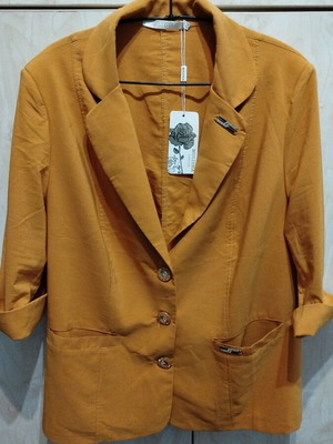 Blazer new mustard XL-XXL with 3/4 sleeves