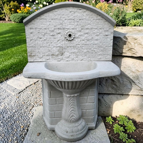 Garden fountain Veselina new, outdoor concrete wall sink