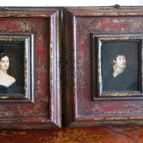 Pair of Italian oil painting portraits like new