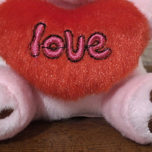 Keychain pink teddy bear Love new