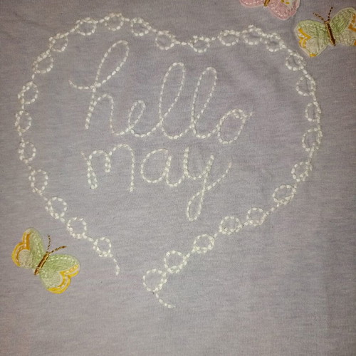 H&M Hello May children's T-shirt used, size 98/104, butterfly design