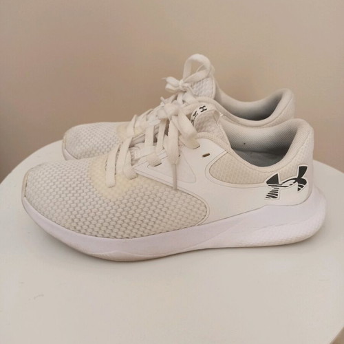 Under Armour athletic shoes used, white, size 38.5