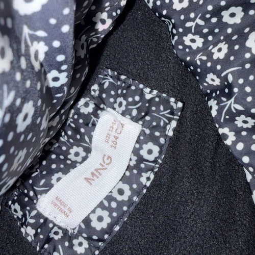 Mango girls' puffer jacket 14-16 years, black and white