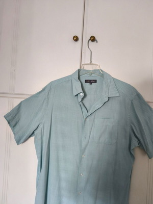 Men's shirt like new, blue and green, cotton fabric