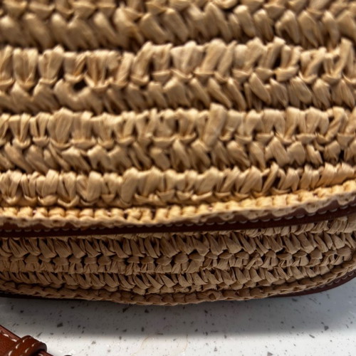Mango shoulder bag made of natural fiber new