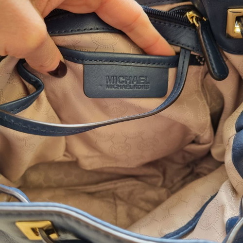 Michael Kors leather backpack like new, navy blue