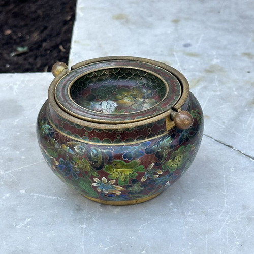 Vintage Cloisonné ashtray used with brass details