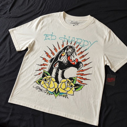 Ed Hardy T-shirt new, size M, white, tattoo-inspired design